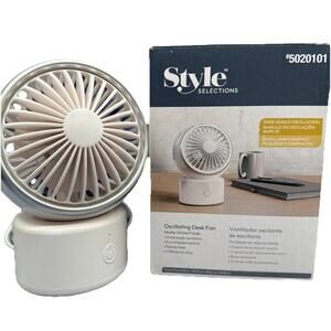 Style Selections 5020101 3 Speed Oscillating Desk Fan USB Powered {C}